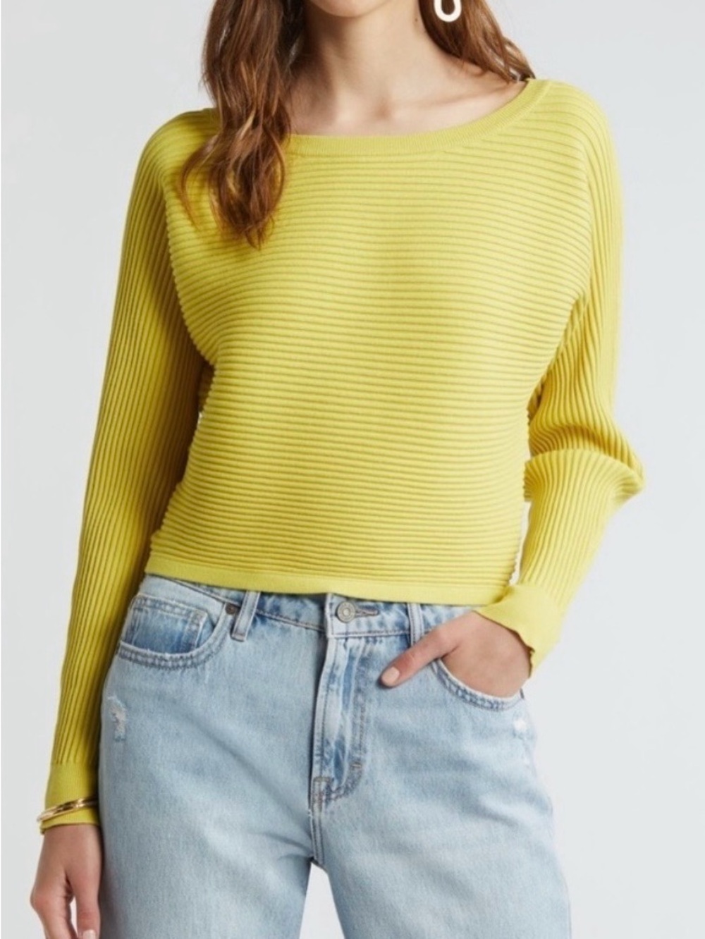 Luxe Sculpt Rib Dolman Sleeve Sweater